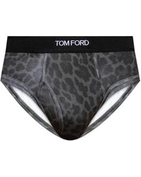 Tom Ford - Ondergoed ,Grijs ,Katoen Slips Met Logo - Lyst