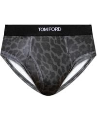 Tom Ford - Ondergoed ,Grijs ,Katoen Slips Met Logo - Lyst