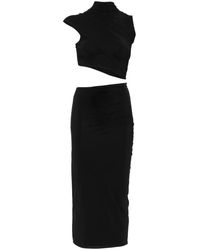 Amazuìn - Gerüschtes Kleid Mit Knopfverschluss - Lyst