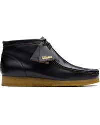 Clarks - Schwarzer leder wallabee stiefel - Lyst