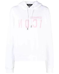 DSquared² - Hoodies & Sweatvesten ,Wit ,Katoen Casual Wit Katoenen Sweatshirt - Lyst