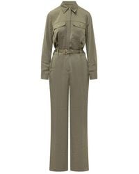 Michael Kors - Jumpsuits & Playsuits ,Groen ,Satijn Satijnen Jumpsuit - Lyst