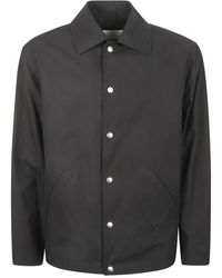 Jil Sander - Stilosa giacca nera in popeline di cotone leggero - Lyst