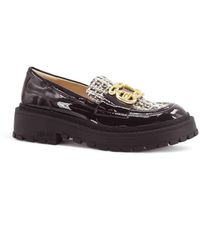 Liu Jo - Schoenen ,Rood ,Leer Loafers Met Bouclé Inzetstuk - Lyst