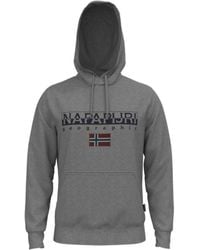 Napapijri - Hoodies & Sweatvesten ,Grijs ,Katoen Grijze Katoenen Hoodie Stijlvol Comfort - Lyst