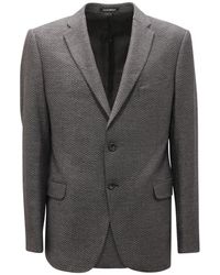 Armani - Jassen ,Grijs ,Wol Wollen Blend Jas, Model H31Gme C1826 - Lyst