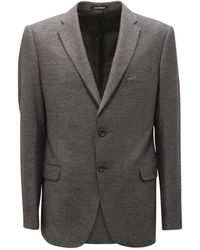 Armani - Jassen ,Grijs ,Wol Wollen Blend Jas, Model H31Gme C1826 - Lyst