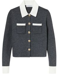 Self-Portrait - Contrast Collar Cardigan - Lyst