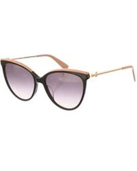 Longchamp - Accessoires ,Zwart ,Ovale Acetaat Zonnebril Met Metalen Details - Lyst