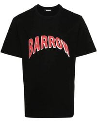 Barrow - Magliette nera in cotone con stampa logo - Lyst