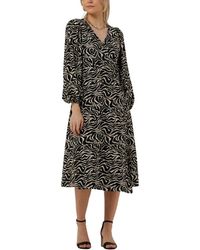 Object - Kleedjes ,Zwart Jurken Objleonora L/Wrap Midi Dress - Lyst