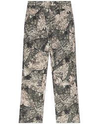 ROA - Fitness ,Grijs ,Katoen Fomes Moth Print Double Knee Pant - Lyst
