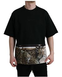 Dolce & Gabbana - Leopard print crew neck tee - Lyst