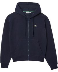 Lacoste - Hoodies & Sweatvesten ,Blauw ,Blauw Hooded Sweatshirt Chic Style - Lyst