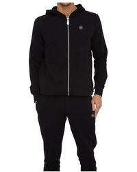 Philipp Plein - Hoodies & Sweatvesten ,Zwart ,Katoen Zwarte Hoodie Sweatshirt - Lyst