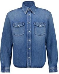 Givenchy - Overhemden ,Blauw ,Denim Shadow Denim Couture Seam Shirt - Lyst