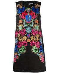 Versace Jeans Couture Barok Print Jurk - Zwart