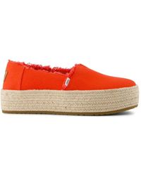 TOMS - Schoenen ,Rood ,Denim Flame Canvas/Fray Instapper - Lyst
