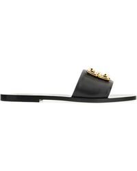 Givenchy - Schoenen ,Zwart ,Leer 4G Barok Slippers - Lyst