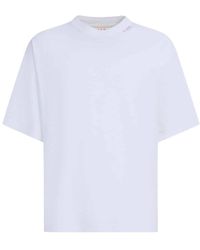 Marni - T-shirt in cotone con logo ricamato - Lyst