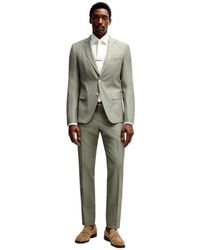 HUGO - Kostuums ,Groen ,Wol Slim Fit Wollen Blend Pak - Lyst