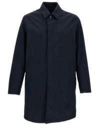 Herno - Jassen ,Blauw ,Polyester Enkelrijige Jas - Lyst