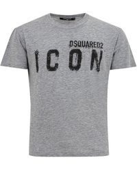 DSquared² - Grijs Melange T-Shirt - Lyst