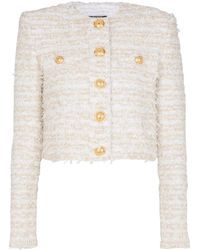 Balmain - Cropped Tweed Jas - Lyst