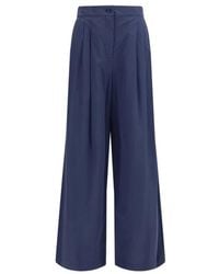 Weekend by Maxmara - Wijde Katoenpoplin Broek Met Wijde Pijpen - Lyst