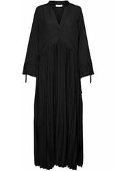 Karen By Simonsen - Kleedjes ,Zwart ,Polyester Elegante Meteoriet Jurk Met Geplooide Details - Lyst