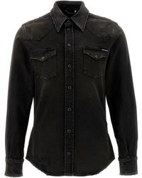 Dolce & Gabbana - Overhemden ,Zwart ,Katoen Stijlvolle Overhemden Voor Mannen En Vrouwen - Lyst