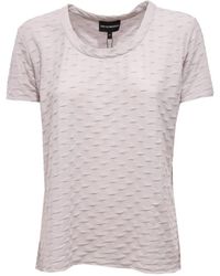 Armani - Tops ,Grijs ,Polyester Lichtgrijze Polyester Shell Top - Lyst