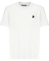 Golden Goose - Camiseta Blanca De La Colección Star Con Estrella Negra En El Delantero, Hombre, Talla - Lyst