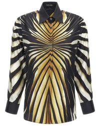 Roberto Cavalli - Overhemden ,Veelkleurig ,Zijden Ray Of Print Shirt - Lyst