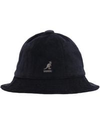 Kangol - Accessoires ,Zwart ,Katoen Casual Zwarte Fluwelen Bucket Hoed - Lyst