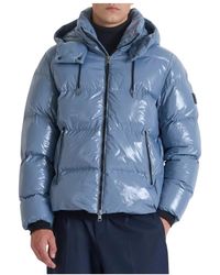 Antony Morato - Jassen ,Blauw ,Glanzende Relaxed Fit Donsjas - Lyst