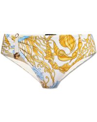 Versace - Badmode ,Veelkleurig ,Underwater Barocco Metallic Bikini Broekje - Lyst
