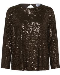 Saint Tropez - Pailletblouse R-Neck - Lyst