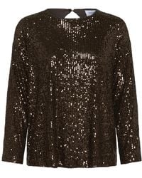 Saint Tropez - Pailletten R-Neck Bluse - Lyst