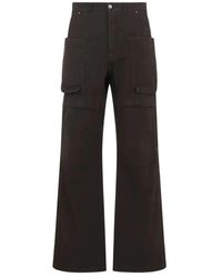 Rick Owens - Bruine Canvas Jeans Met Ritssluiting - Lyst