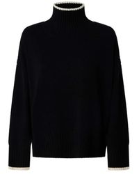 Pinko - Truien & Vesten ,Zwart ,Wol Falkland Turtleneck Trui - Lyst