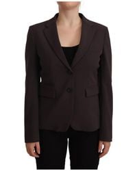 F.it - Jassen ,Bruin ,Leer Single Breasted Jacket - Lyst
