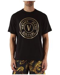 Versace - Logo print regular fit baumwoll t-shirt - Lyst