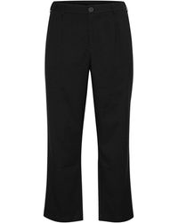 Kaffe - Broeken ,Zwart ,Polyester Zwart Diep Straight Leg Broek - Lyst
