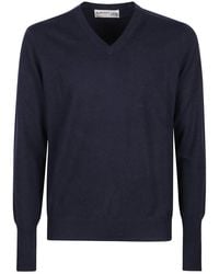 Ballantyne - Truien & Vesten ,Blauw ,V-Neck Truien - Lyst