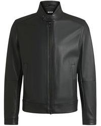 BOSS - Jassen ,Zwart ,Leer H-Mansell 3 Jas - Lyst
