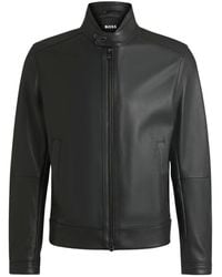 BOSS - Leather Jackets - Lyst
