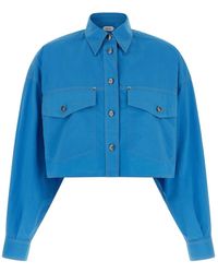 Versace - Cropped Katoen Poplin Shirt - Lyst