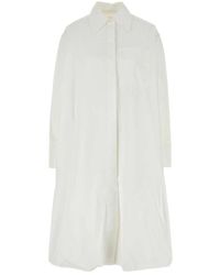 Jil Sander - Kleedjes ,Wit ,Katoen Witte Poplin Overhemdjurk - Lyst