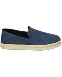 TOMS - Schoenen ,Blauw ,Linnen Blauwe Instappers Santiago Model - Lyst